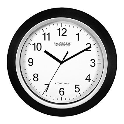 La Crosse Technology 404-1236 Analog Round Clock, 13.5-Inch, Black Frame