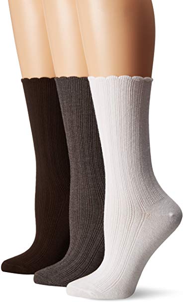 No Nonsense Women's Scallop Pointelle Sock 3-Pack