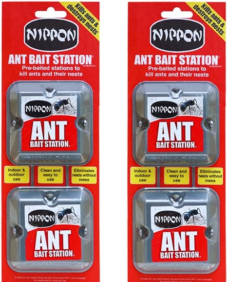 2 x Nippon Ant Bait Station Twin - nippon ant killer Ant Bait Station outdoor, ant nest killer bait stations also use as ant killer indoor, home, garden (ant traps)