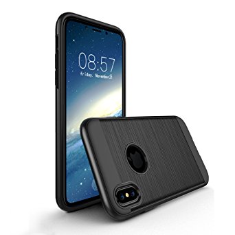 iPhone X Case,iPhone 10 Case,ACLUXS [Soft Armor] Resilient Tpu [Air Cushion] Ultimate protection from drops and impacts for Apple 5.8 In iPhone X(2017) [Support Wireless Charging]-Black