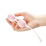 Intimate Melody Kegel Exercise Balls Koro Beads for Female - Comfortable Safe Duotone Silicone Bladder Control Devices Ben Wa Balls - Vaginal Dumbell Exercise on Kegels Exercises and Weighted Vibration Exercises Aid for Women Pleasure Balls Beads - With Elegant Pouch Pink