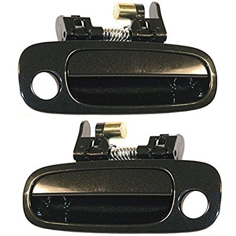 98-02 Corolla Prizm Front Black Outside Outer Exterior Door Handles Pair