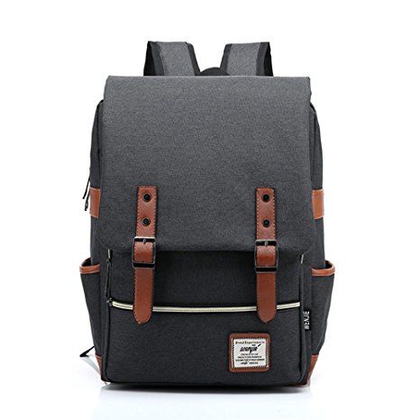 UGRACE Slim Business Laptop Backpack Elegant Casual Daypacks Outdoor Sports Rucksack School Shoulder Bag for Men Women, Tear Resistant Simple Stylish Travelling Backpack in Black