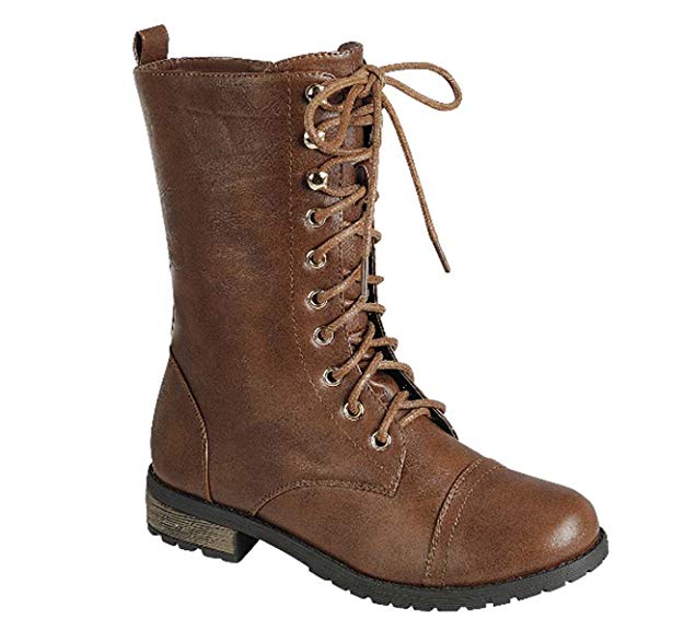 Top Moda Women's Pack-72 Lace Up Combat Boot