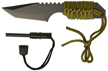 SE KHK6320-FFP Outdoor Tanto Knife with Fire Starter, Black, Fix Blade Pocket Knife