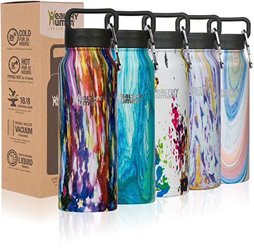 Healthy Human Water Bottle, BPA Free Sports Travel Stainless Steel Insulated Water Bottles