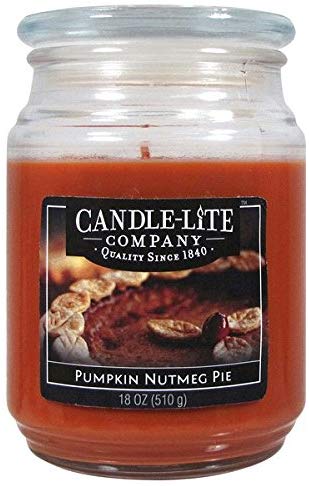 Candle-Lite Everyday Scented Pumpkin Nutmeg Pie Single-Wick Jar Candle, 18 oz, Orange