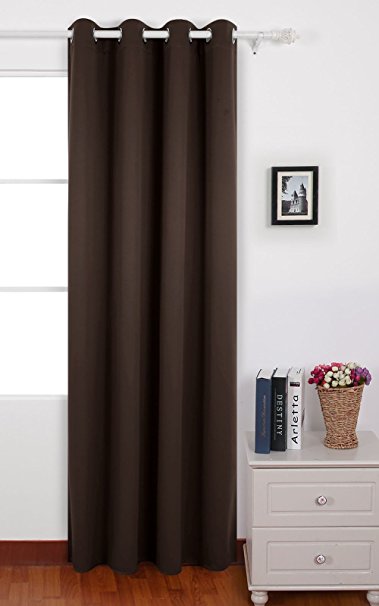 Deconovo Ring Top Thermal Insulated Blackout Curtain Bedroom 52x95 Inch Chocolate One Panel