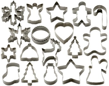StarPack Holiday Cookie Cutters Set (18 Piece) - Favorite Winter Shapes including Gingerbread Man, Star and Snowflake - Bonus 101 Cooking Tips