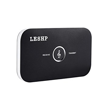 Bluetooth Transmitter / Receiver, LESHP Portable 2-in-1 Wireless 3.5mm Audio Adapter for Home / Car Sound System, Headphones, TV, Computer / PC ( A2DP, AVRC, 8 Hours Playtime)