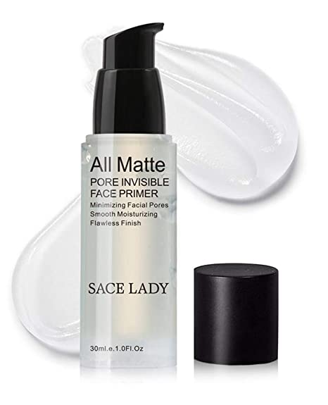 SACE LADY Face Makeup Primer-All Matte Pore Minimizing Primer Smooth Wrinkles Fine Lines Flawless Makeup Base, Long Lasting and Oil Free (Size:1.01Fl Oz, Color: Transparent)