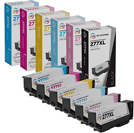 LD Remanufactured Ink Cartridge Replacements for Epson 277XL High Yield (Black, Cyan, Magenta, Yellow, Light Cyan, Light Magenta, 6-Pack)