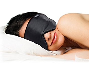 Dream Essentials Pure Mulberry Silk Sleep Mask Side Sleepers - Black