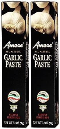 Amore All Natural Italian Garlic Paste (3.2 oz Tubes) 2 Pack
