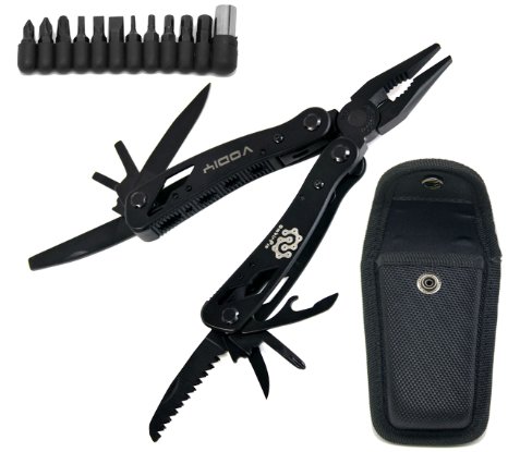 Multitool, Compact Durable Pocket Knife, Plier, Screwdriver Tool Set with Screwdriver bits and Nylon Sheath. Perfect Kit for Survival, Emergency, Camping, Outdoor Use