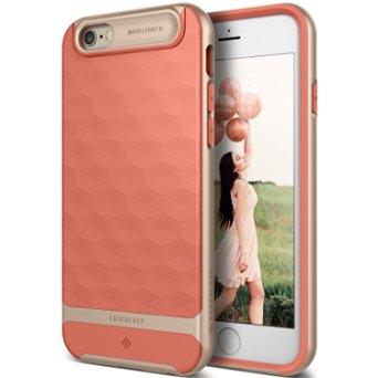 iPhone 6 Case, Caseology® [Parallax Series] [Wavelength DIA] Textured Pattern Grip Case [Coral Pink] [Shock Proof] for Apple iPhone 6 (2014) - Coral Pink