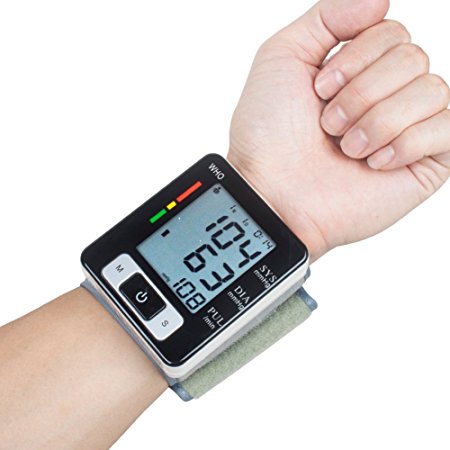 Digital Blood Pressure Monitor Portable Case Irregular Heartbeat BP and Adjustable Wrist Cuff Perfect for Health Monitoring