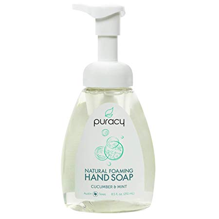 Puracy Natural Foaming Hand Soap, Sulfate-Free Hand Wash, Cucumber & Mint, 8.5 Ounce