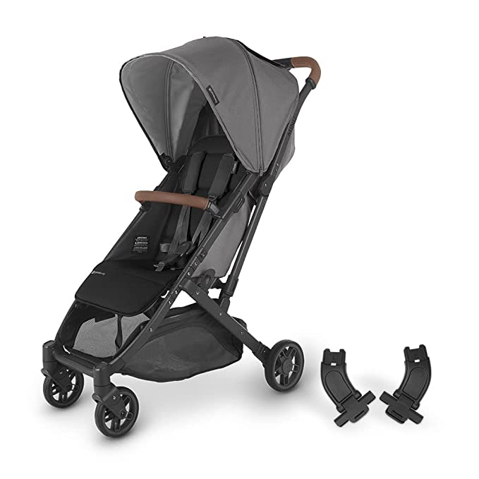 MINU V2 Stroller-Greyson (Charcoal mélange/Carbon/Saddle Leather)  Adapter for MESA