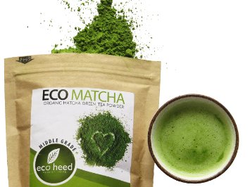 Matcha Green Tea Powder 35oz - 100 Certified Organic From Japan - Natural Energy and Focus Booster Packed With Antioxidants Superior Culinary Grade Matcha Tea For Mixing In Lattes Smoothies and Cooking Recipes By eco heed