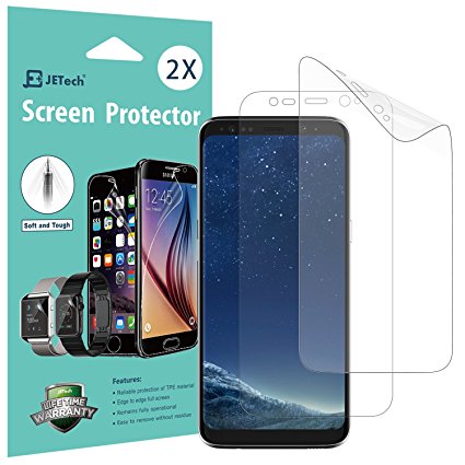 Galaxy S8 Screen Protector, [Full Coverage], JETech SOFTOUGH 2-Pack TPE Ultra HD Screen Protector Film for Samsung Galaxy S8