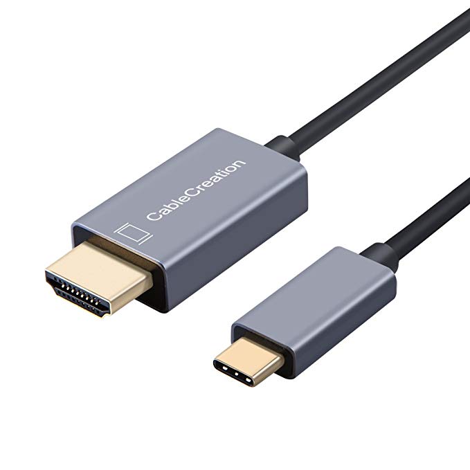 USB C to HDMI 4K @ 60Hz, CableCreation 6 Feet USB Type C (Compatible Thunderbolt 3) to HDMI Cable, Compatible MacBook/MacBook Pro/iMac 2017/Surface Book 2/Yoga 920/910,Samsung S9 / S8, Space Gray/1.8M