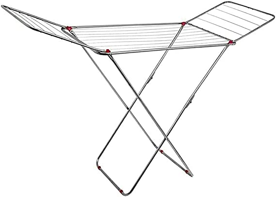 Metal Cloth Airer Winged Laundry Rack Drying Stand Foldable Rail Indoor Outdoor Clothing Drying