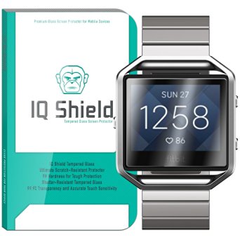 Fitbit Blaze Screen Protector, IQ Shield® Tempered Ballistic Glass Screen Protector for Fitbit Blaze 99.9% Transparent HD and Anti-Bubble Shield - with Lifetime Warranty