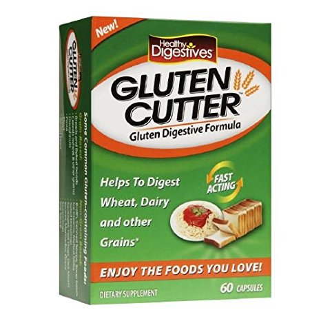 Healthy Natural Systems Healthy Digestives Gluten Cutter, Capsules-60 ea