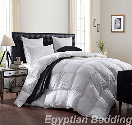 Egyptian Bedding LUXURIOUS 1200 Thread Count GOOSE DOWN Comforter , Twin Size, 1200TC - 100% Egyptian Cotton Cover, 750 Fill Power, 50 Oz Fill Weight, White Color