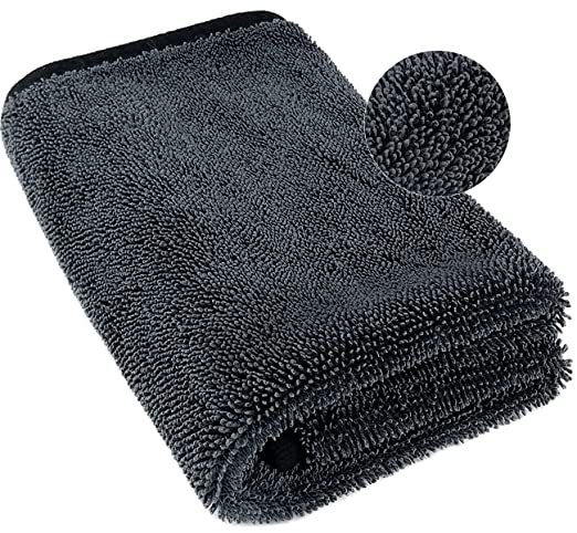 Microfiber Towels for Cars Drying Extra Large Super Absorbent Cleaning Cloth Auto Detailing Ultra Soft, Lint-Free, Streak-Free 600GSM, 24'' x 35'', 1 Pack