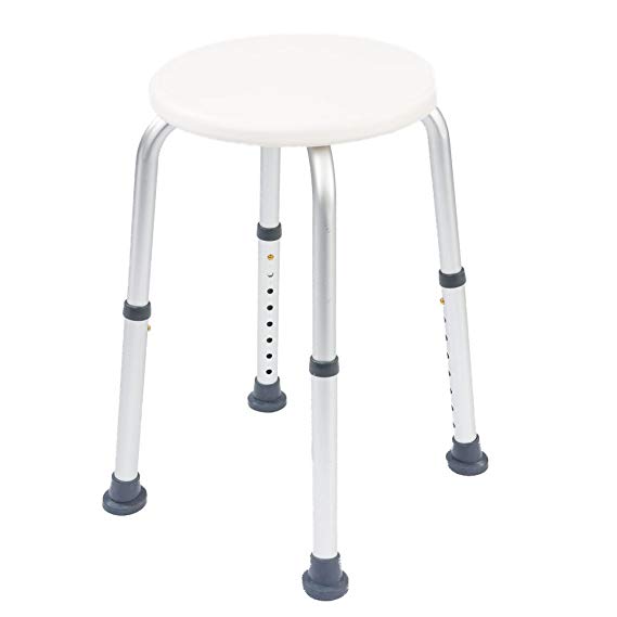 NRS Healthcare Round Shower Stool L97718 Height Adjustable (Eligible for VAT relief in the UK)