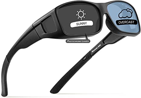 Bloomoak Fit Over Glasses,Over Prescription Glasses,100% UV Protection Anti-glare Sunglasses Wrap-around TR90 Frame for Men & Women