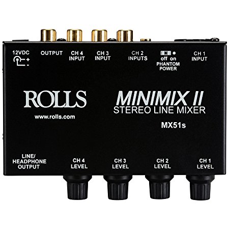 rolls MX51S Mini Mix II 2 1/4 & 3 RCA Mixer