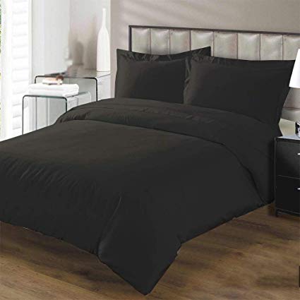 Kotton Culture Hotel Collection Premium Duvet Cover with Zipper Closure 100% Egyptian Cotton Luxurious and Hypoallergenic 600 Thread Count Ultra Soft (Twin/Twin-XL, Black)