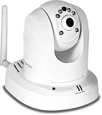 TRENDnet Megapixel Wireless N Pan, Tilt, Zoom Network Surveillance Camera with 2-Way Audio and Night Vision, TV-IP672WI (White)