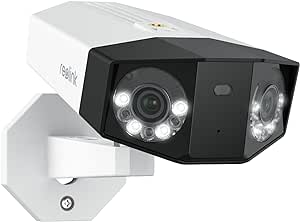 Reolink 16MP Caméra Surveillance PoE, Double Objectif Vue Panor à 180°, Suivi Mouvement, Vision Nocturne Couleur, Détection Personne/Véhicule/Animal, Audio Bidirectionnel, Etanche IP67, Duo 3 PoE