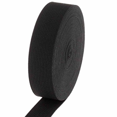Knitted Elastic Band Roll 50 Yards Arts Craft Sewing Sew (1"-black)