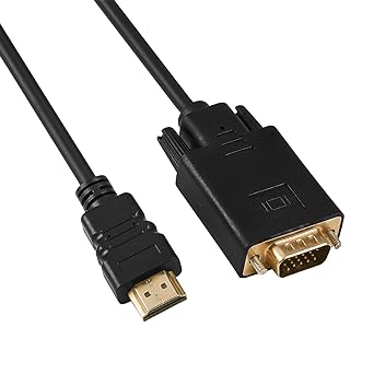 HDMI to VGA Cable Gold-Plated Adapter 1080P HDMI Male to VGA Male Active Video Converter Cord (6 Feet/1.8 Meters)