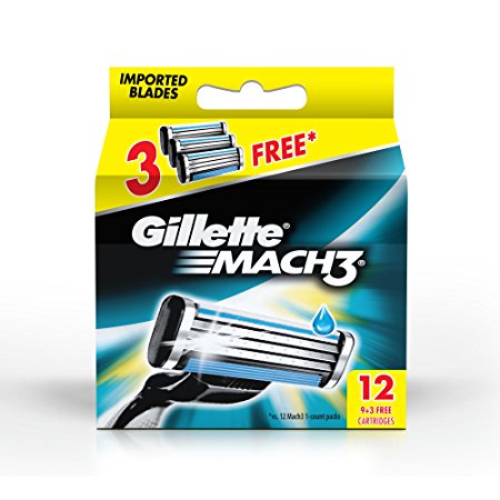 Gillette Mach 3 Manual  Shaving Razor Blades (Cartridge) 12s pack