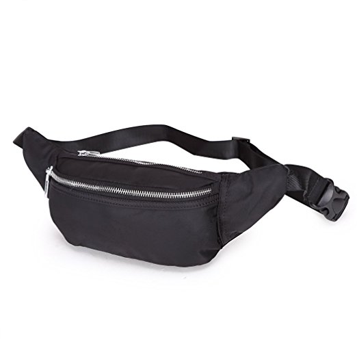 WindTook Waist Pack 3-Zipper Pockets Fanny Pack Walking Hiking Travel Running with Adjustable Belt Passport Wallet Bum Waist Bag