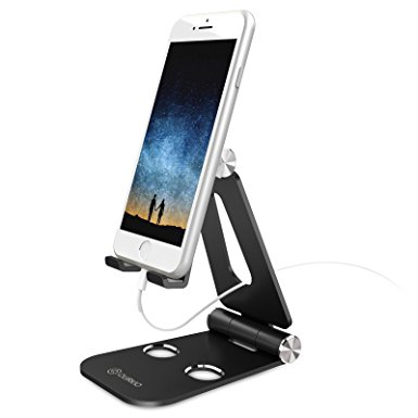 Quirkio - Cell Phone Stand, Dock Cradle, Holder, Foldable Multi-Angle Desktop Holder,For all Android Smartphone, iPhone 8/8 Plus/7/7 Plus iPhone X Galaxy Note 8, charging, Accessories Desk (Black)…