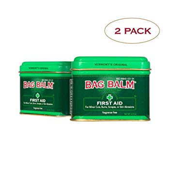 Vermont's Original Bag Balm First Aid Skin Protectant, Moisturizing Ointment, Anti-Microbial, First Aid & Wound Care Salve, 4 Ounce Tin - Twin Pack