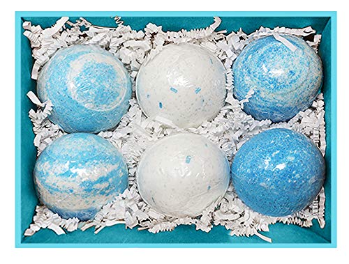 MAJESTIC PURE Bath Bombs Gift Set of 6 – Made with Pure Essential Oils, Fractionated Coconut Oil, Shea Butter - Luxury Bath Fizzies - Perfect Mothers Day Gift - 2 x 3