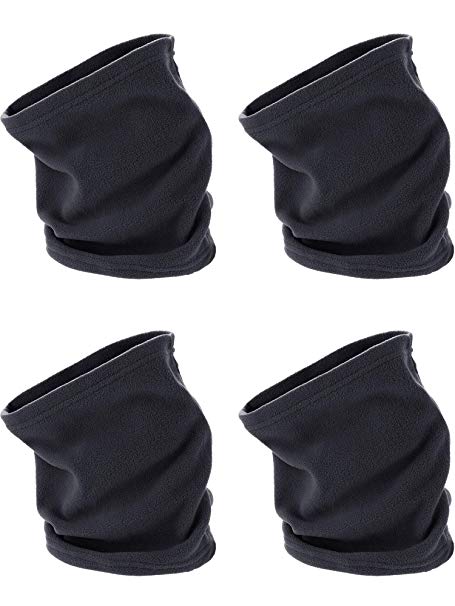 T4 Pieces Fleece Neck Warmer Winter Scarf Multifunctional Headgear for Windproof Dust Skiing Hiking Cycling