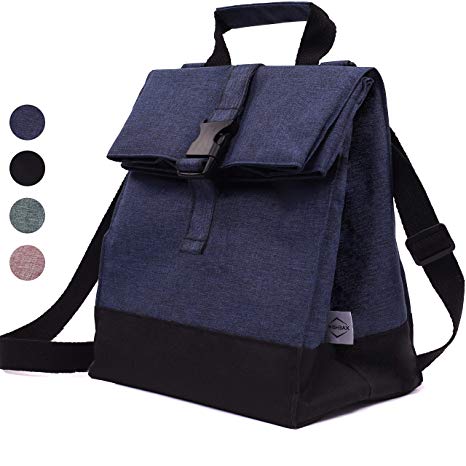 Thermal Insulated Lunch Bag - Reusable Leakproof Cooler for Men, Women and Kids - Adjustable Shoulder Strap for Outdoor Activities, Work or School