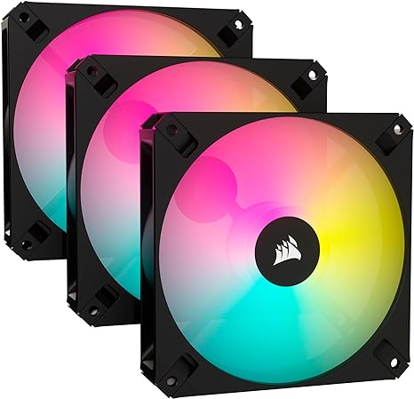 CORSAIR iCUE AR120 RGB Digital 120mm ARGB-Compatible Fans - Triple Fan Kit - Black