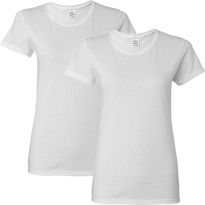 Gildan Womens Heavy Cotton Adult T-Shirt, 2-Pack