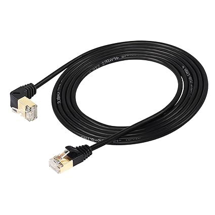 SinLoon 90 Degree Cat8 Ethernet Cable, High Speed 40Gbps 2000Mhz Network Cord, with Gold Plated Plug SFTP Wires CAT8 RJ45 Connector Gaming LAN Cable,for Gaming PC PS Xbox Modem (UP 2M/6.6FT)