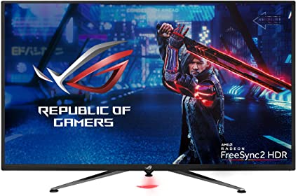Asus ROG Strix XG438Q 43” Large Gaming Monitor with 4K 120Hz FreeSync 2 HDR Displayhdr 600 90% DCI-P3 Aura Sync 10W Speaker Non-Glare Eye Care with HDMI 2.0 DP 1.4 Remote Control,Black